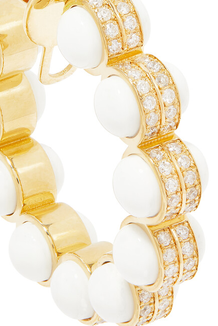 Atom Hoop Earrings, 18k Yellow Gold & Diamonds